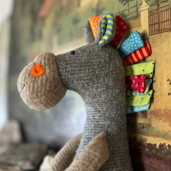 Vintage-style Sigikid Wool Donkey Plush - Picture 2 of 2